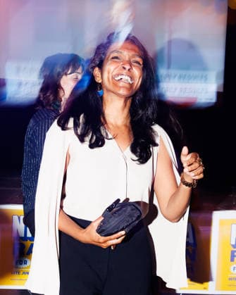 June 2, 2026, Los Angeles, California, USA: Los Angeles mayoral candidate and city councilmember NITHYA RAMAN dances during her election night watch party in downtown Los Angeles, Calif. on Tuesday, June 2. Los Angeles USA - ZUMAt176 20260602_zsp_t176_003 Copyright: xJacksonxTammariellox
