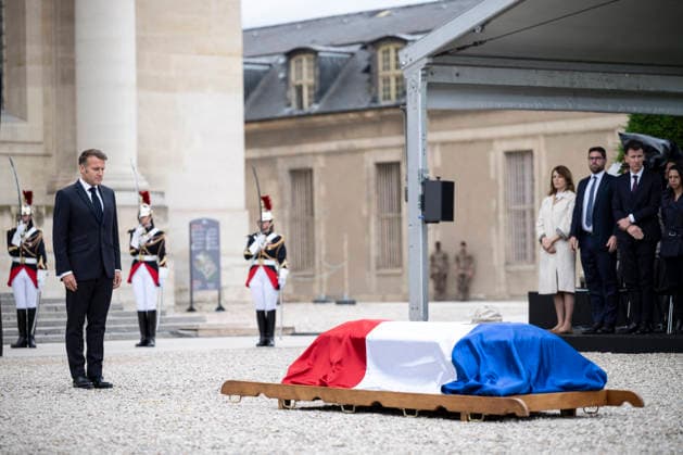 France s President Emmanuel Macron during a national tribute to late French philosopher and sociologist Edgar Morin at the Hotel des Invalides in Paris on June 2, 2026 Edgar Morin has died at the age of 104, on May 29, 2026 Eliot Blondet Pool Bestimage Paris France  Copyright: xEliotxBlondetx xPoolx xBestimagexEliotxBlondetx xPoolx xBestimagex
