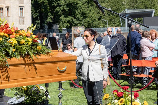 IPA85288630 - Trento, Michele Lanzinger Funeral. Pictured: Elisabetta Bozzarelli  Copyright: xLukasxAndreaxDelxGiudicexBassanix xLukasxAndreaxDelxGiudicexBassanix 85288630