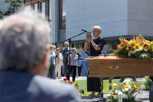 IPA85288746 - Trento, Michele Lanzinger Funeral. Pictured: Giuliana Scarpa  Copyright: xLukasxAndreaxDelxGiudicexBassanix xLukasxAndreaxDelxGiudicexBassanix 85288746