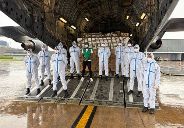 RECORD DATE NOT STATED An IAF C-17 Globemaster-III airlifts critical medical aid from New Delhi to Uganda to combat the Ebola virus outbreak New Delhi, Jun 03 (ANI): An IAF C-17 Globemaster-III airlifts critical medical aid from New Delhi to Uganda to combat the Ebola virus outbreak, on Tuesday. (@IAF_MCC X ANI Photo) New Delhi Delhi India Copyright: xANIx ANI_20260603064