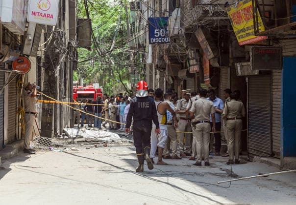Police personnel at the site where a fire broke out in a restaurant at Malviya Nagar New Delhi, Jun 03 (ANI): Police personnel at the site where a fire broke out in a restaurant at Malviya Nagar, in New Delhi on Wednesday. New Delhi Delhi India Copyright: xANIx ANI_20260603107