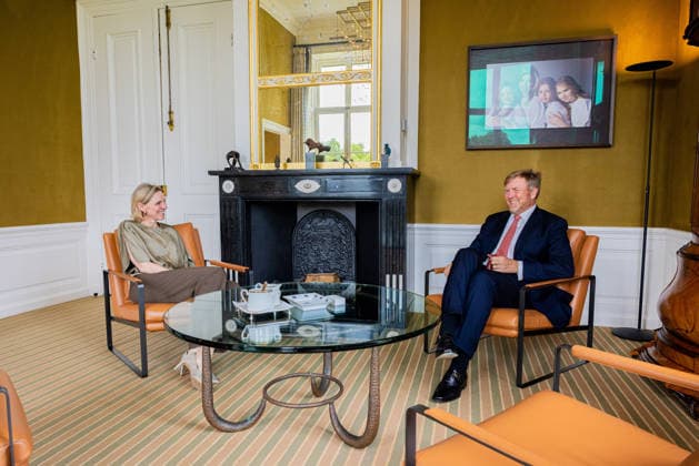 03-06-2026 Palace King Willem-Alexander during a meeting with Mirjam Sterk, minister van Langdurige Zorg, Jeugd en Sport at palace Noordeinde in The Hague. Â  Copyright: xPPEx