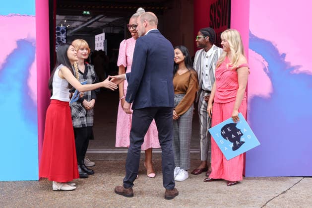 June 3, 2026, London, London, UK: London, UK. WILLIAM, PRINCE OF WALES poses with Dr Tessy Ojo, CEO of The Diana Award and the award winners as he departs from the SXSW London festival at The Truman Brewery in Shoreditch, London, after visiting The Diana Award, this year s charity partner of the festival. During the visit, Prince William met young people recently recognised with the Legacy Award and heard how they are continuing the work of the late Diana, Princess of Wales. London UK  - ZUMAl94_ 20260603_zaf_l94_022 Copyright: xDinendraxHariax