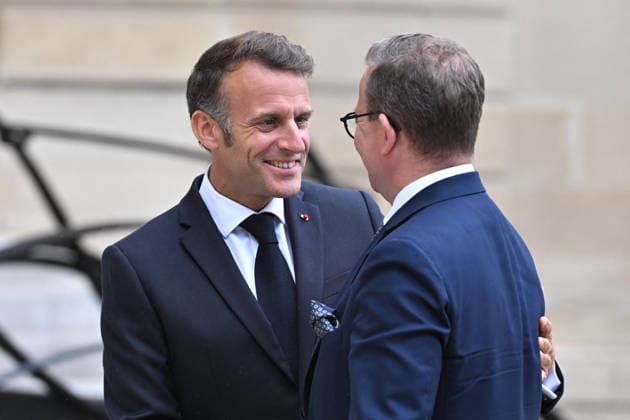 Emmanuel Macron welcomes Petteri Orpo at the Elysee FA French President Emmanuel Macron welcomes Prime Minister of the Republic of Finland Petteri Orpo at the Elysee Palace in Paris on June 3, 2026. Photo by Firas Abdullah ABACAPRESS.COM Paris Ile-de-France France  Copyright: xAbdullahxFiras ABACAx