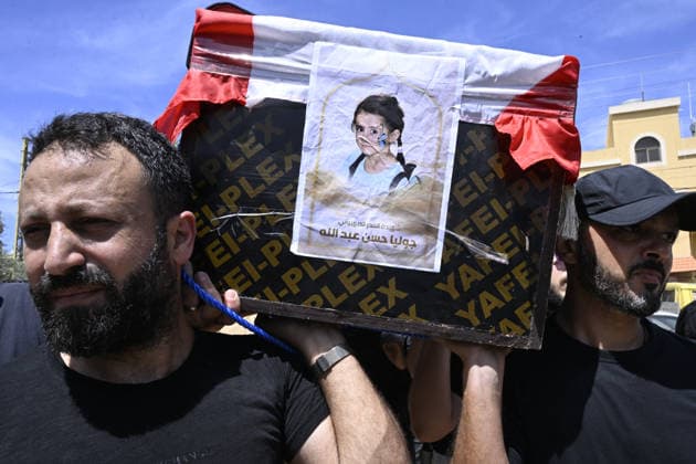 Funeral ceremony held in Wardaniyeh for a family of six WARDANIYEH, LEBANON - JUNE 3: People attend a funeral ceremony held for a family of six, consisting of a father, mother, and four children, who lost their lives in an Israeli strike on the town of Al-Mariwaniyeh, in Wardaniyeh, southern Lebanon, on June 3, 2026. Houssam Shbaro Anadolu Wardaniyeh Lebanon. Editorial use only. Please get in touch for any other usage.  Copyright: x2026xAnadoluxHoussamxShbarox