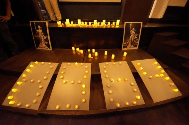 Candles are seen placed in remembrance during the rally to mark the 37th anniversary of the Chinese military crackdown on the pro-democracy movement in Beijing s Tiananmen Square at the chapel of the Waseda Hoshien in Tokyo, Japan on Wednesday, June 3, 2026.  TKP2026060313 KEIZOxMORI