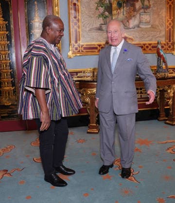 Audience at Buckingham Palace King Charles III during an audience with President of the Republic of Ghana John Dramani Mahama, at Buckingham Palace, London. Picture date: Wednesday June 3, 2026., Credit:Yui Mok PA ROTA - B68 Avalon UK, London  Copyright: xYuixMokx xPAxROTAx-xB68x xAvalonx 1107543729