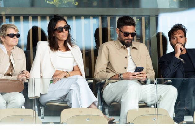 2026 French Open - Jennifer Giroud and Olivier Giroud In Stand Day 11 NB Jennifer Giroud and Olivier Giroud in stand day 11 during the 2026 French Open at Roland Garros on June 03, 2026 in Paris, France. Photo by Nasser Berzane ABACAPRESS.COM  Copyright: xBerzanexNasser ABACAx