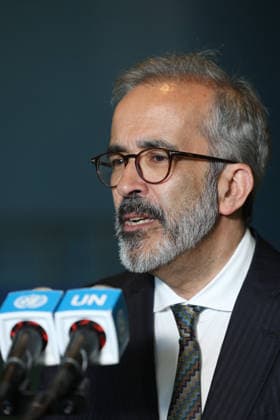 June 3, 2026, New York, New York, USA: PortugalÃ¢â‚¬â ¢s Minister of State and Foreign Affairs PAULO RANGEL speaks to reporters at the General Assembly stakeout after Portugal was elected to a non-permanent seat on the UN Security Council for the 2027Ã¢â‚¬2028 term inside the General Assembly Hall at UNHQ. New York USA - ZUMAo116 20260603_znp_o116_031 Copyright: xBiancaxOterox