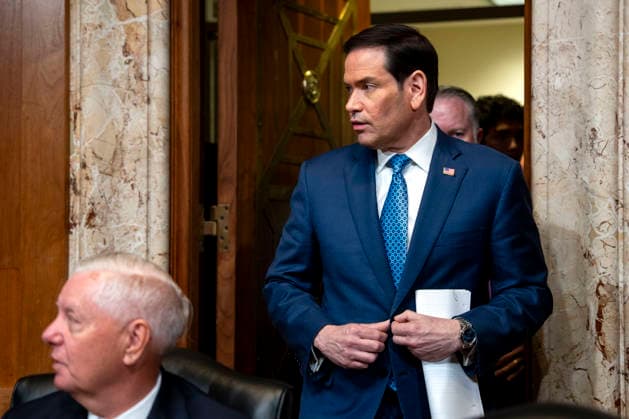 Secretary of State Marco Rubio arrives for a Senate Appropriations Subcommittee on State, Foreign Operations, and Related Programs hearing on the proposed fiscal year 2027 budget request for the State Department in the Dirksen Senate Office Building near the U.S. Capitol in Washington, DC on Wednesday, June 3, 2026.  WAP20260603509 BONNIExCASH