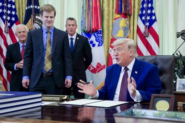 US President Donald J. Trump takes questions from the news media during an executive order signing ceremony US President Donald J. Trump responds to a question from the news media during an an executive order signing ceremony in the Oval Office of the White House in Washington, DC, USA, 03 June 2026. WASHINGTON DISTRICT OF COLUMBIA United States  Copyright: xPool ABACAx