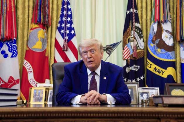 US President Donald J. Trump takes questions from the news media during an executive order signing ceremony US President Donald J. Trump responds to a question from the news media during a signing ceremony in the Oval Office of the White House in Washington, DC, USA, 03 June 2026. President Trump signed executive orders on the federal workforce and immigration. WASHINGTON DISTRICT OF COLUMBIA United States  Copyright: xPool ABACAx