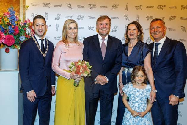 The Netherlands, 2026-06-03 20:31:15 NLD Amsterdam 20260603 - Royal Couple at the opening of the Holland Festival. In the photo: Alexander Scholtes. King Willem-Alexander, Queen Maxima, Emily Ansenk, Alma Valkenburg and Arthur van Dijk.  Copyright: xx x
