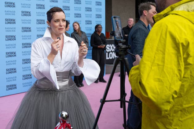 Savage House, World Premiere at SXSW London - 03 Jun 2026 Claire Foy interviewed by the press at the Savage House World Premiere at SXSW London held at the Barbican Centre. London United Kingdom Copyright: xPhilxLewisx xSOPAxImagesx ClaireFoyInter-1040928