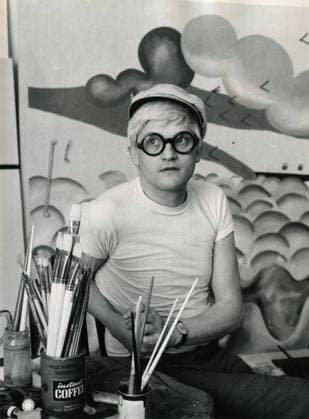 RECORD DATE NOT STATED English painter David Hockney at work, UK 1960s  !ACHTUNG AUFNAHMEDATUM GESCHÄTZT!