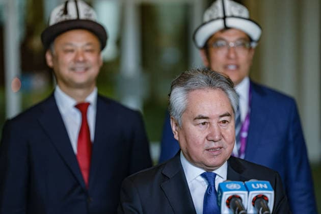 June 3, 2026, New York, New York, USA: KyrgyzstanÃ¢â‚¬â ¢s Minister of Foreign Affairs ZHEENBEK KULUBAEV JEENBEK KULUBAYEV speaks to reporters at the General Assembly stakeout after Kyrgyzstan was elected to a non-permanent seat on the UN Security Council for the 2027Ã¢â‚¬2028 term at UNHQ in New York, defeating the Philippines for the Asia-Pacific seat after four rounds of voting. New York USA - ZUMAo116 20260603_znp_o116_155 Copyright: xBiancaxOterox