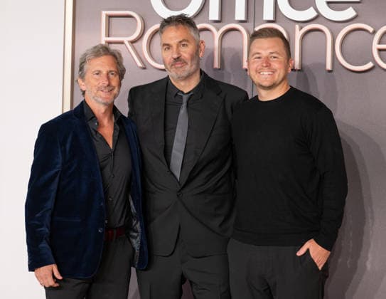 Aaron Ryder, Ol Parker and Andrew Swett attends Office Romance UK Premiere at the BFI Southbank in London, England. UK. Wednesday 3rd June 2026. Copyright: xJamesxWarrenx ae7dj465