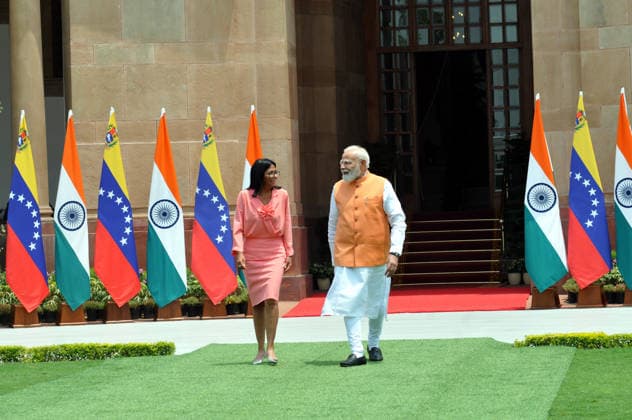 June 4, 2026, New Delhi, Delhi, India: Indian Prime minister Narendra Modi with Ms. Delcy Rodriguez, Acting President of The Bolivarian Republic of Venezuela on her officially five day visit to india, on 04 June 2026 at Hyderabad House, in New Delhi on Thursday, , India New Delhi India - ZUMAb226 20260604_zip_b226_015 Copyright: xRavixBatrax