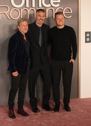 Office Romance premiere London, UK. Aaron Ryder, Ol Parker and Andrew Swett at Office Romance premiere. BFI. 3rd June 2026. LMK11-S030626-001 Steve Bealing Landmark Media 