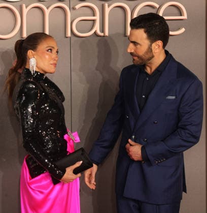 Office Romance premiere London, UK. Jennifer Lopez and Brett Goldstein at Office Romance premiere. BFI. 3rd June 2026. LMK11-S030626-001 Steve Bealing Landmark Media 