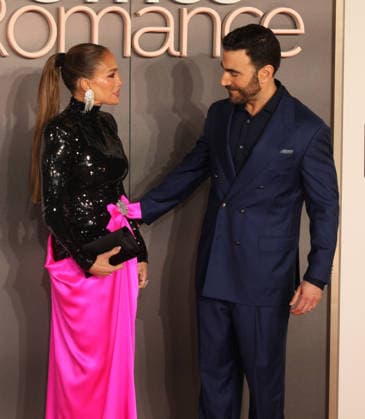 Office Romance premiere London, UK. Jennifer Lopez and Brett Goldstein at Office Romance premiere. BFI. 3rd June 2026. LMK11-S030626-001 Steve Bealing Landmark Media 