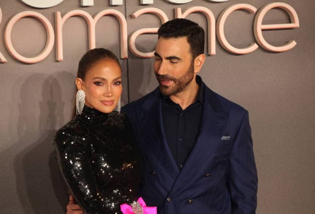 Office Romance premiere London, UK. Jennifer Lopez and Brett Goldstein at Office Romance premiere. BFI. 3rd June 2026. LMK11-S030626-001 Steve Bealing Landmark Media 