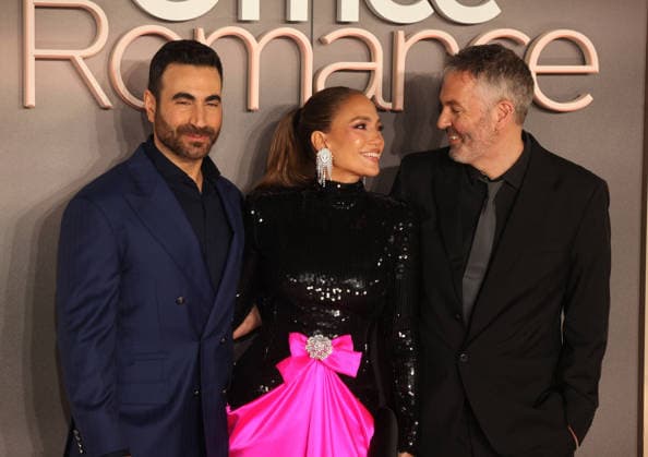 Office Romance premiere London, UK. Brett Goldstein, Jennifer Lopez and Ol Parker at Office Romance premiere. BFI. 3rd June 2026. LMK11-S030626-001 Steve Bealing Landmark Media 