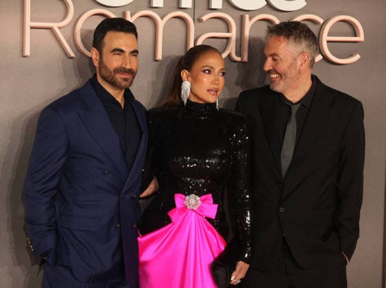 Office Romance premiere London, UK. Brett Goldstein, Jennifer Lopez and Ol Parker at Office Romance premiere. BFI. 3rd June 2026. LMK11-S030626-001 Steve Bealing Landmark Media 