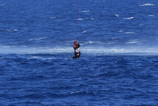 The first scenario of the Sea Lion-2026 Search and Rescue Invitation Exercise has been completed IZMIR, TURKIYE - JUNE 04: A rescue operation is carried out by air assets to save survivors from the sea during the first scenario of the operational phase of the Sea Lion (Deniz Aslani)-2026 Search and Rescue Invitation Exercise, conducted under the administration of the Turkish Coast Guard Command, in Izmir, Turkiye, on June 04, 2026. In the first scenario of the exercise, executed at two different points between the islands of Lesbos, Chios, Psara, Agios Efstratios, and Skyros within the Turkish Search and Rescue Region, a search and rescue operation was launched by the Turkish Coast Guard Command upon receiving a distress call from a commerc  Copyright: x2026xAnadoluxMehmetxEminxMenguarslanx