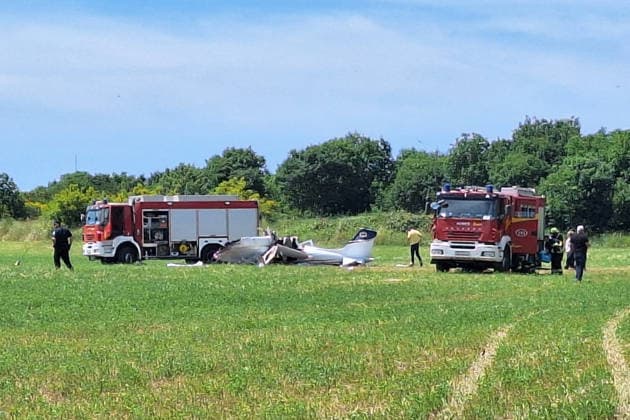 PXL_Plane crash fatal Crash of a small aircraft in the Campanoz area, near Medulin airport in Croatia on 04. June 2026. The report has been confirmed, and all emergency services are on site taking measures. In plane crah few people died.  SasaxMiljevic PIXSELL