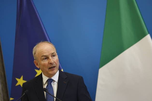 Peter Magyar - Micheal Martin meeting in Budapest BUDAPEST, HUNGARY - JUNE 04: Ireland s Prime Minister Micheal Martin and Hungary s Prime Minister Peter Magyar (not seen) hold a joint press conference at the foreign ministry in Budapest, Hungary, on June 4, 2026. Arpad Kurucz Anadolu Budapest Hungary. Editorial use only. Please get in touch for any other usage.  Copyright: x2026xAnadoluxArpadxKuruczx