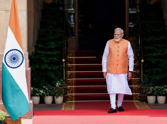 Prime Minister Narendra Modi at Hyderabad House New Delhi, Jun 04 (ANI): Prime Minister Narendra Modi at Hyderabad House, in New Delhi on Thursday. New Delhi Delhi India Copyright: xANIx ANI_20260604007