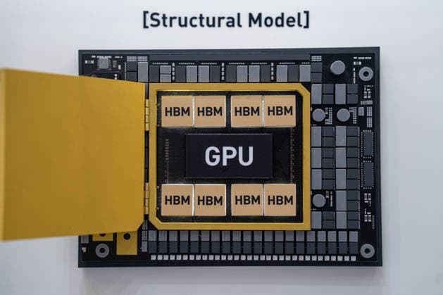 TAIWAN-COMPUTEX A general view showing an GPU HBM structural model at the SK Hynix booth at Computex 2026 in Taipei, Taiwan, June 4, 2026. NEXPHER Vernon Yuen TAIPEI