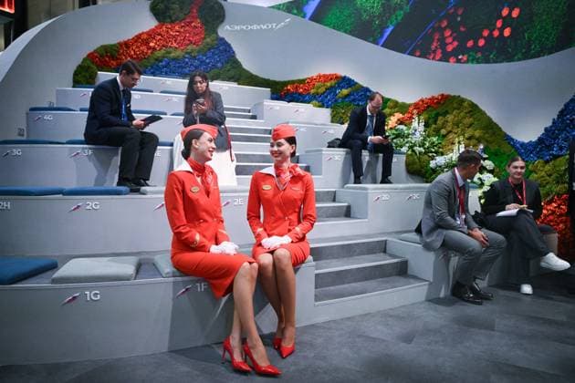 SPIEF-2026. Forum events 9180520 04.06.2026 SPIEF-2026. The stand of the Aeroflot Group at the ExpoForum Congress and Exhibition Center. Kirill Zykov Sputnik St. Petersburg Russia  Copyright: xKirillxZykovx