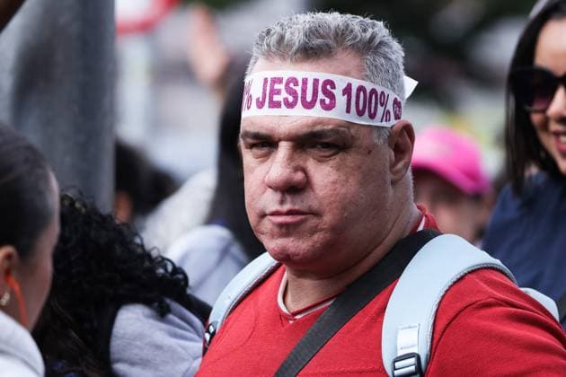 34th March for Jesus in Sao Paulo Faithful participate in the 34th March for Jesus, gathering at the Luz metro station towards Praca Herois da FEB, in the northern zone of Sao Paulo, this Thursday, June 4, 2026 SAO PAULO SAO PAULO BRAZIL Copyright: xMarinaxUezimax