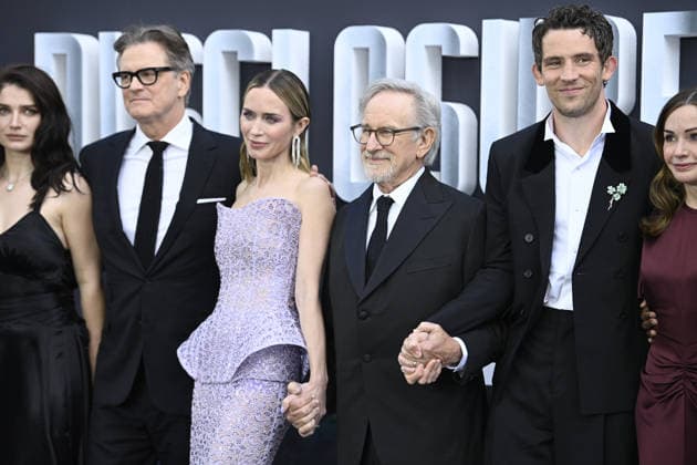 Disclosure Day UK premiere, Cineworld Leicester Square, London, UK, 04 June 2026. Eve Hewson, Colin Firth, Emily Blunt, Steven Spielberg, Josh O Connor and Kristie Macosko Krieger at the UK premiere of Disclosure Day, Cineworld Leicester Square, London, UK, 04 June 2026., Credit:Justin Ng Avalon United Kingdom, London  Copyright: xJustinxNgx xAvalonx 1107759958
