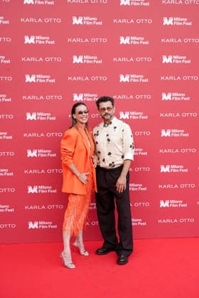 IPA85324983 - MILAN, 4 06 2026 - Piccolo teatro, Vinicio Marchioni and wife Milena Mancini at the opening ceremony of the Milano film fest.  Copyright: xEmanuelexRobertoxDexCarlix xx 85324983
