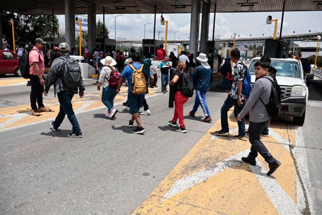 June 4, 2026, Mexico City, Cdmx, Mexico: As part of a day of blockades and demonstrations by the CNTE, they took over the Chalco tollbooth, which connects to the volcanic region and the state of Morelos, near Cuernavaca, close to the exit towards Puebla. During their peaceful protest, they allowed private and cargo vehicles to pass through without paying the toll, aiming to pressure the government of Claudia Sheinbaum to repeal the ISSSTE law, which has generated discontent and insecurity regarding the retirement of education workers. This law was modified by former President Enrique PeoÂ±a Nieto. The CNTE teachers union has requested a meeting with the president, but she has rejected their request. Because of this refusal, the teachers h - ZUMAp204 20260604_zip_p204_009 Copyright: xJosuexPerezx