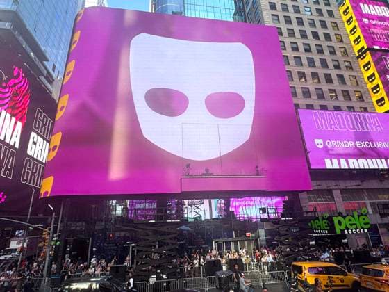 June 4, 2026, New York, New York, USA: Signage by Grindr and Madonna for her surprise pop up concert, partnered with the app Grindr, in Time Square to promote her new album Confessions ll also called Confessions on the Dance Floor - Part ll. New York USA - ZUMAk03_ 20260604_zaf_k03_045 Copyright: xNancyxKaszermanx