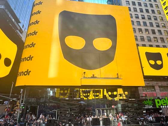 June 4, 2026, New York, New York, USA: Signage by Grindr and Madonna for her surprise pop up concert, partnered with the app Grindr, in Time Square to promote her new album Confessions ll also called Confessions on the Dance Floor - Part ll. New York USA - ZUMAk03_ 20260604_zaf_k03_048 Copyright: xNancyxKaszermanx
