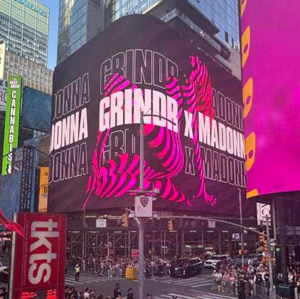 June 4, 2026, New York, New York, USA: Signage and a view of the crowd for the Madonna surprise pop up concert partnered with the app Grindr in Time Square to promote her new album Confessions ll also called Confessions on the Dance Floor - Part ll. New York USA - ZUMAk03_ 20260604_zaf_k03_056 Copyright: xNancyxKaszermanx