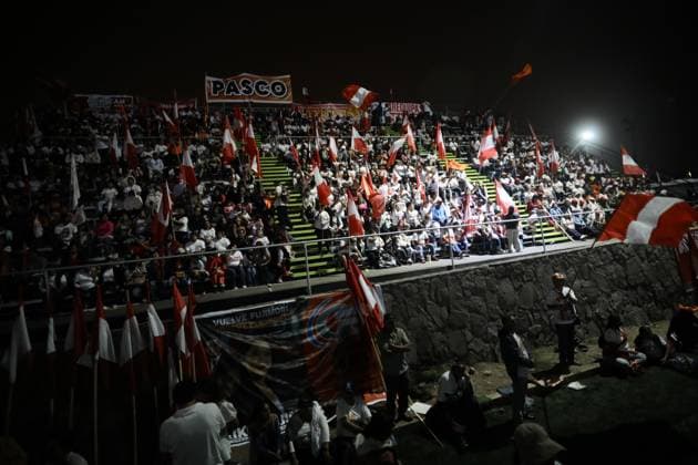 Keiko Fujimori Campaign Closing Event in Peru LIMA, PERU - JUNE 04: Thousands of supporters of presidential candidate Keiko Fujimori attended her campaign closing event held at the Arena Monumental on June 4, 2026, in Lima, Peru. The event, held three days before the presidential runoff election on June 7, brought together supporters, musical groups, and guests affiliated with the Fuerza Popular party. Klebher Vasquez Anadolu Lima Peru. Editorial use only. Please get in touch for any other usage.  Copyright: x2026xAnadoluxKlebherxVasquezx
