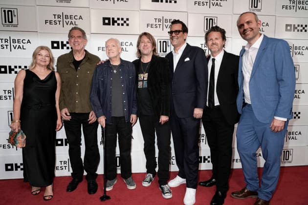 FRAMPTON World Premiere (Center) Peter Frampton, Rob Arthur and producers attends the World Premiere of FRAMPTON held during the Tribeca Film Festival at OKX Theater BMCC TPAC in New York on Thursday, June 5th, 2026., Credit:Jennifer Graylock Avalon United States, New York, New York City, OKX Theater BMCC TPAC  Copyright: xJenniferxGraylockx xAvalonx 1107825286