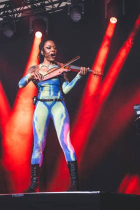 Sudan Archives live at Northside 2026 Aarhus, Denmark. 04th, June 2026. The American singer and violinist Sudan Archives performs a live concert during the Danish music festival Northside 2026 in Aarhus. Denmark, Aarhus  Copyright: xGonzalesxPhoto RolfxMeldgaardx