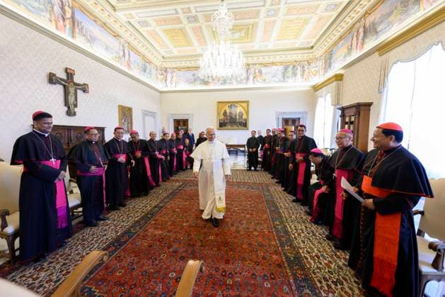 ITALY - POPE LEO XIV RECEIVES IN A PRIVATE AUDIENCE THE BISHOPS OF TEH CATHOLIC BISHOPS CONFERENCE OF MYANMAR IN THE VATICAN - 2026 6 5 Italy, Rome, Vatican, 2026 6 5 Pope Leo XIV receives in a private audience the bishops of the Catholic Bishops Conference of Myanmar, who are on their ad limina visit in the Vatican EDITORIAL USE ONLY - NO BOOKS Copyright: xVATICANxMEDIAx