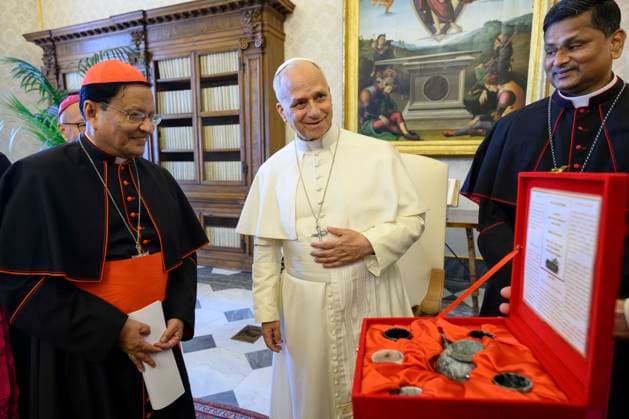 ITALY - POPE LEO XIV RECEIVES IN A PRIVATE AUDIENCE THE BISHOPS OF TEH CATHOLIC BISHOPS CONFERENCE OF MYANMAR IN THE VATICAN - 2026 6 5 Italy, Rome, Vatican, 2026 6 5 Pope Leo XIV receives in a private audience the bishops of the Catholic Bishops Conference of Myanmar, who are on their ad limina visit in the Vatican EDITORIAL USE ONLY - NO BOOKS Copyright: xVATICANxMEDIAx