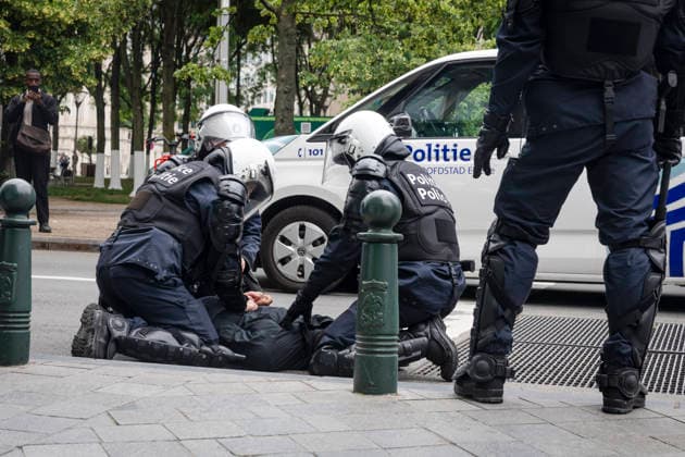Police made arrests near the central station in the Belgian capital following a call for students and pupils to gather in protest against the education reform passed by parliament that very morning. - 05 06 2026 - Belgium Brussels Brussels -  NicolasxLandemardx xLexPictorium LePictorium_0335636