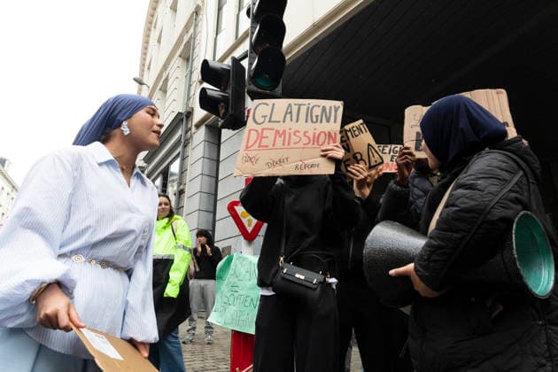 The day after the vote on the education reform in the Parliament of the French Community of Belgium, around a hundred people (school pupils, university students and teachers) gathered outside the Parliament to protest against the reform. - 05 06 2026 - Belgium Brussels Brussels -  NicolasxLandemardx xLexPictorium LePictorium_0335641