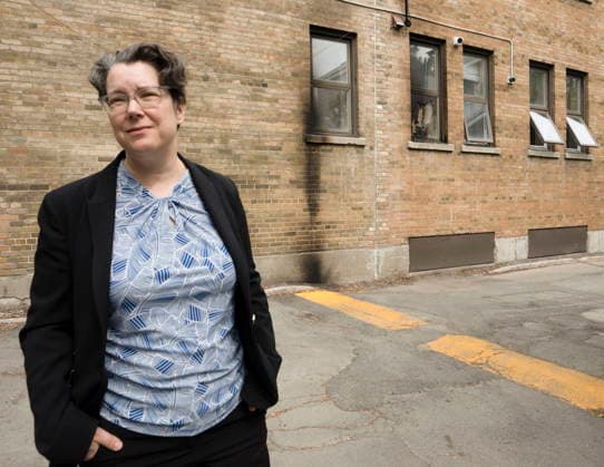 June 5, 2026, Montreal, Pq, CANADA: Rabbi Lisa Grushcow is seen near a burned-out window at Temple Emanu-El-Beth-Shalom synagogue in Westmount, Que., on the island of Montreal on Friday, June 5, 2026. The temple was targeted overnight in an arson attempt. Grushcow described the location as the room where Jewish life happens. Montreal CANADA  - ZUMAc35_ 20260605_zaf_c35_010 Copyright: xChristinnexMuschix
